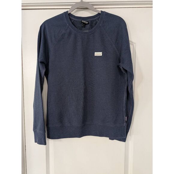 Patagonia‎ W's Pastel P-6 Label Ahnya Crewneck Sweatshirt women's M blue organic - Picture 1 of 7